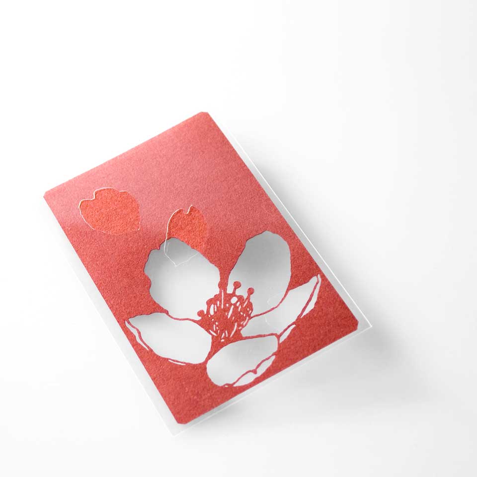 桜の切り絵カード